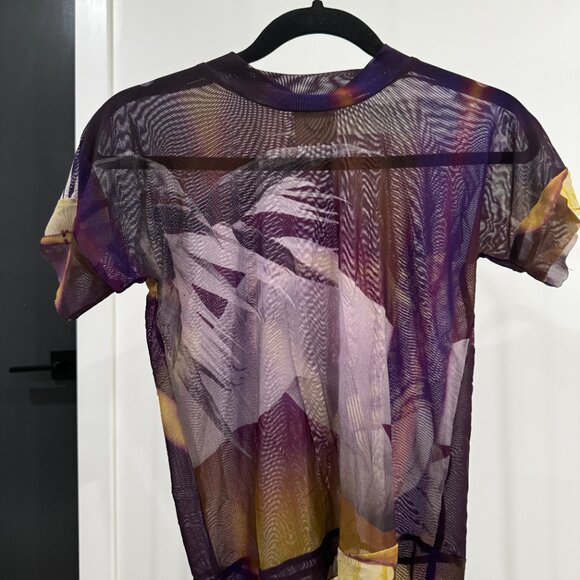 WITH JEAN purple mesh tshirt Lord Top | Ritz Strelitzia Nicolai size XL - Picture 5 of 5